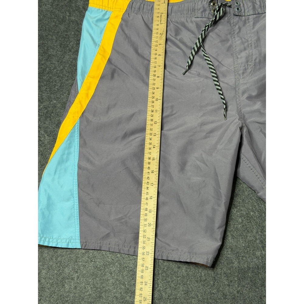 Nike Swim / Board Shorts Mens Sz XL Gray Orange ,Aqua .Mesh Lined Pockets - Picture 6 of 10
